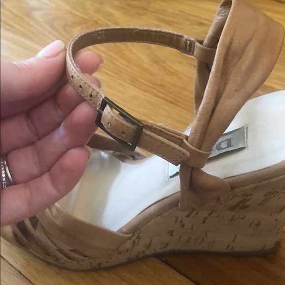 Dune London Tan Knotted Wedges - Picture 4 of 7